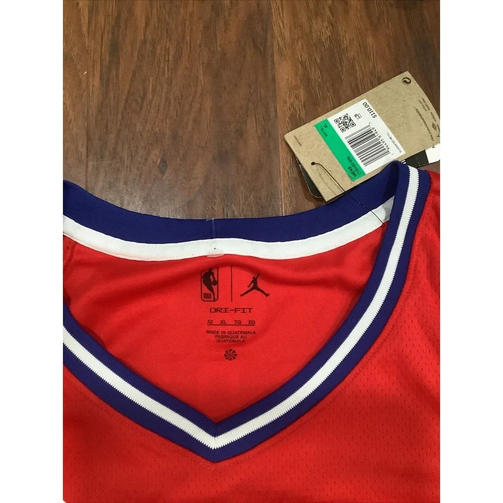 NBA Jordan Brand Philadelphia 76ers Joel Embiid Statement Red Jersey Size 52